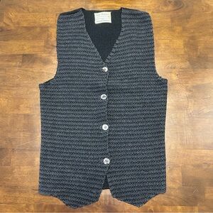 Vintage Joan Homyer for Bergdorf Goodman Gray & Black Stripe Sweater Vest Size S